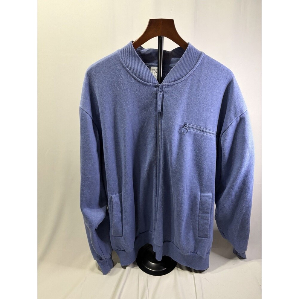 John Blair Men's Pullover Blue Full zip With Pockets 2XL